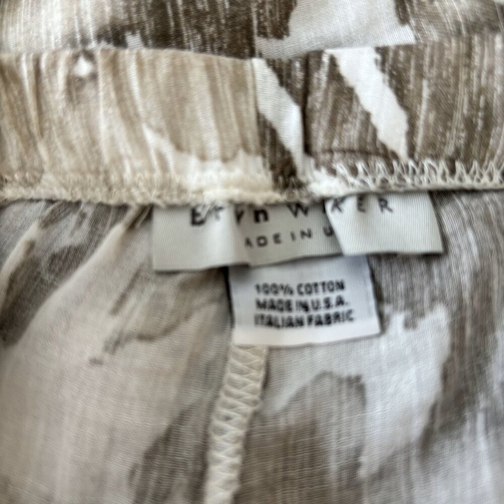 Bryn Walker wide leg flowing Pants. Beige, Brown & Cream, elastic waist Size MED - Picture 6 of 6